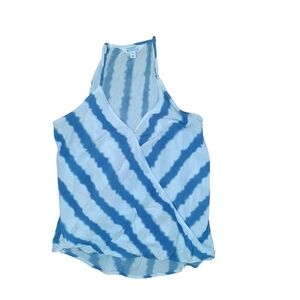 Market & Spruce Blue and White Wrap Tank Top